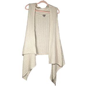 J. Jill Womens Sleeveless Waterfall Cardigan Shawl Size XL Wool Blend Ivory